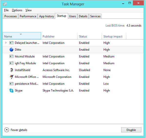 Windows 8 Faster - Task Manager - Startup tab -- Windows Wally