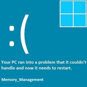 windows 8.1 blue screen memory management