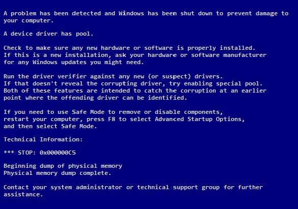 error driver corrupted expool windows 8