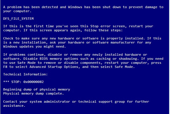 Windows Vista Faults