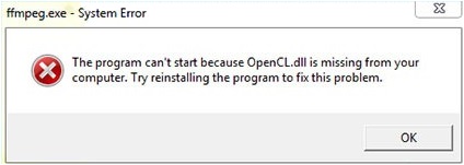 Opencl.dll  - Cover - Error - Windows Wally