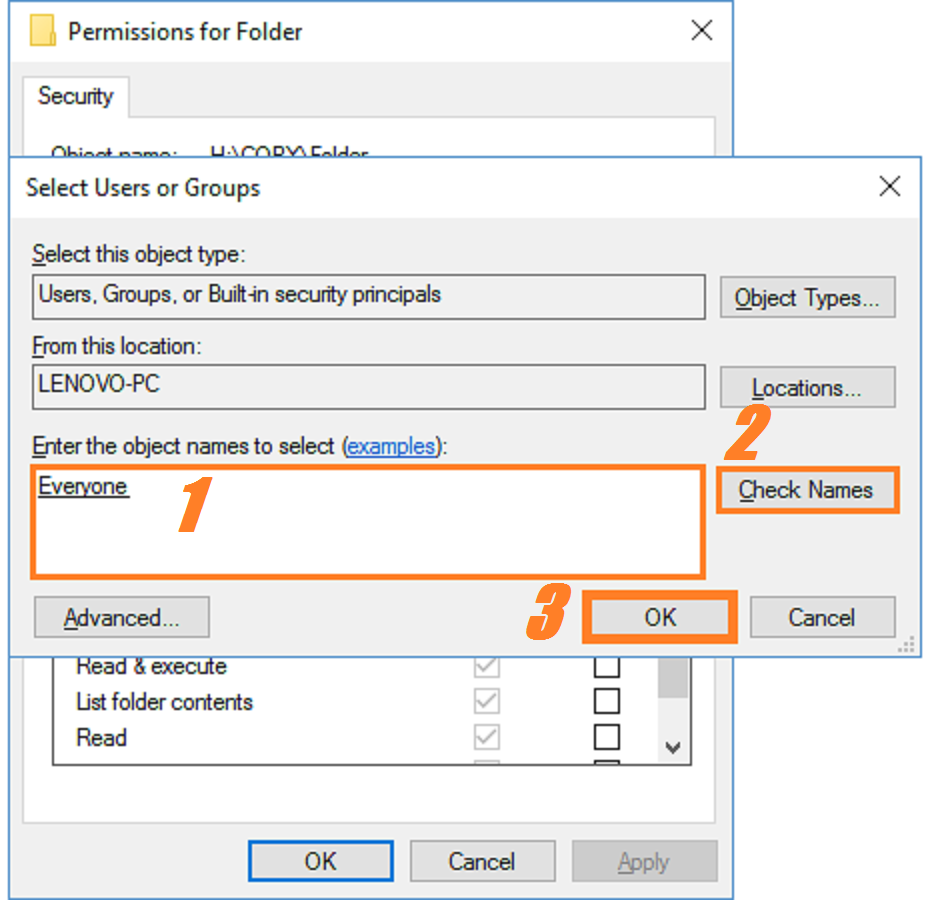 Windows 10 - Sharing files between Windows 7 and 10 - Folder Properties - Security - 3 - Windows Wally