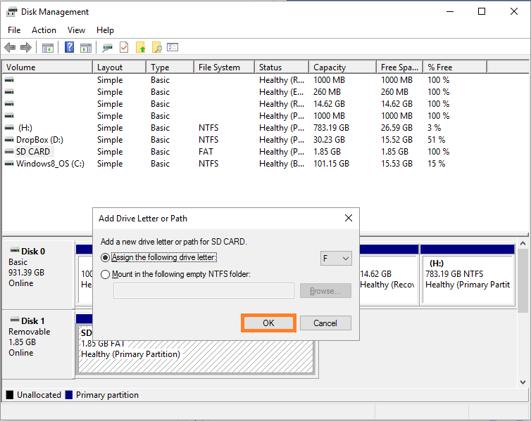 Disk manager -- format SD card - 8 - Windows Wally