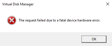 Fatal Device Hardware Error -- Error - Windows Wally