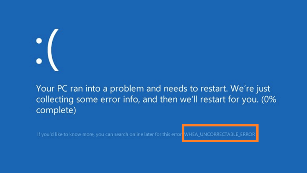 WHEA_UNCORRECTABLE_ERROR -- Cover - BSoD - Blue Screen - Windows 10 - Windows Wally